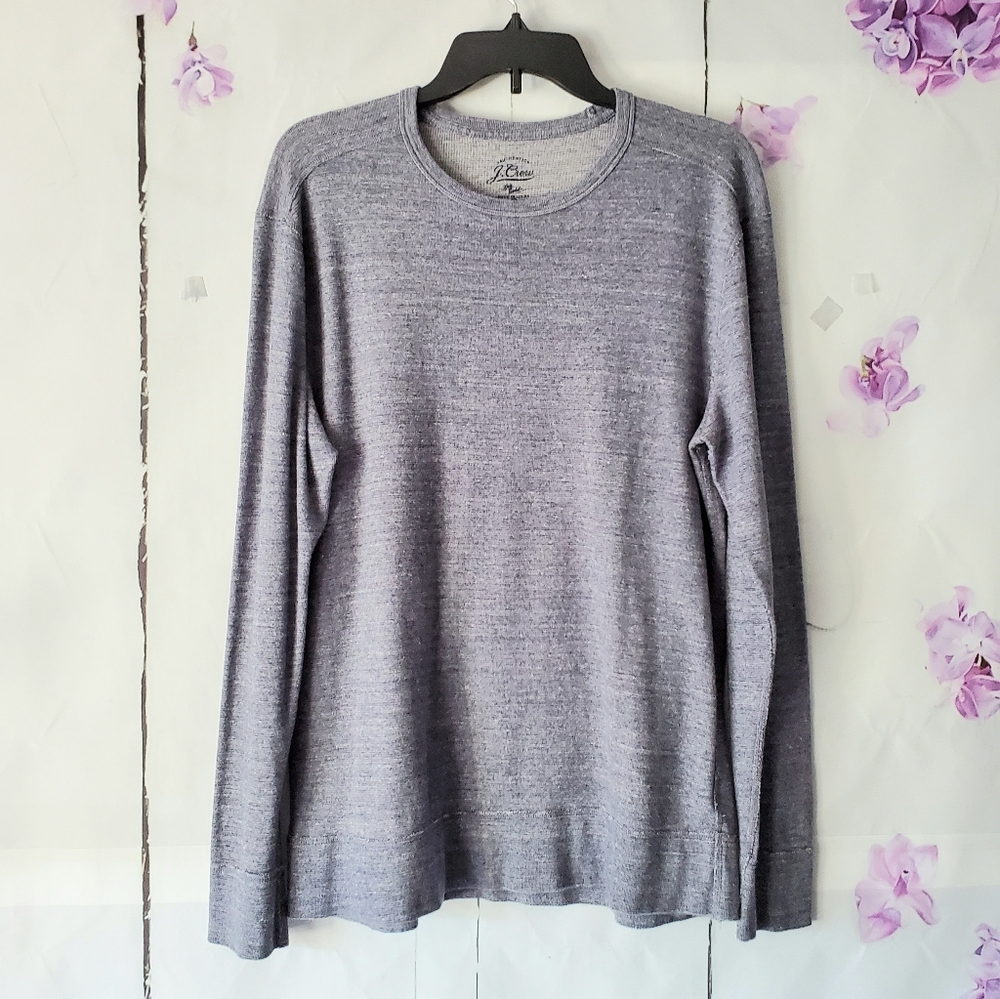 *SOLD* J. Crew Bluish Grey Knit Crew Neck Shirt L - Picture 2 of 11